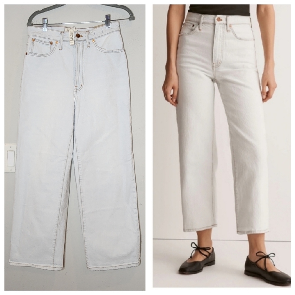 NWT Madewell The Perfect Vintage Wide-Leg Crop Jean in Edmunds Wash. Size 27